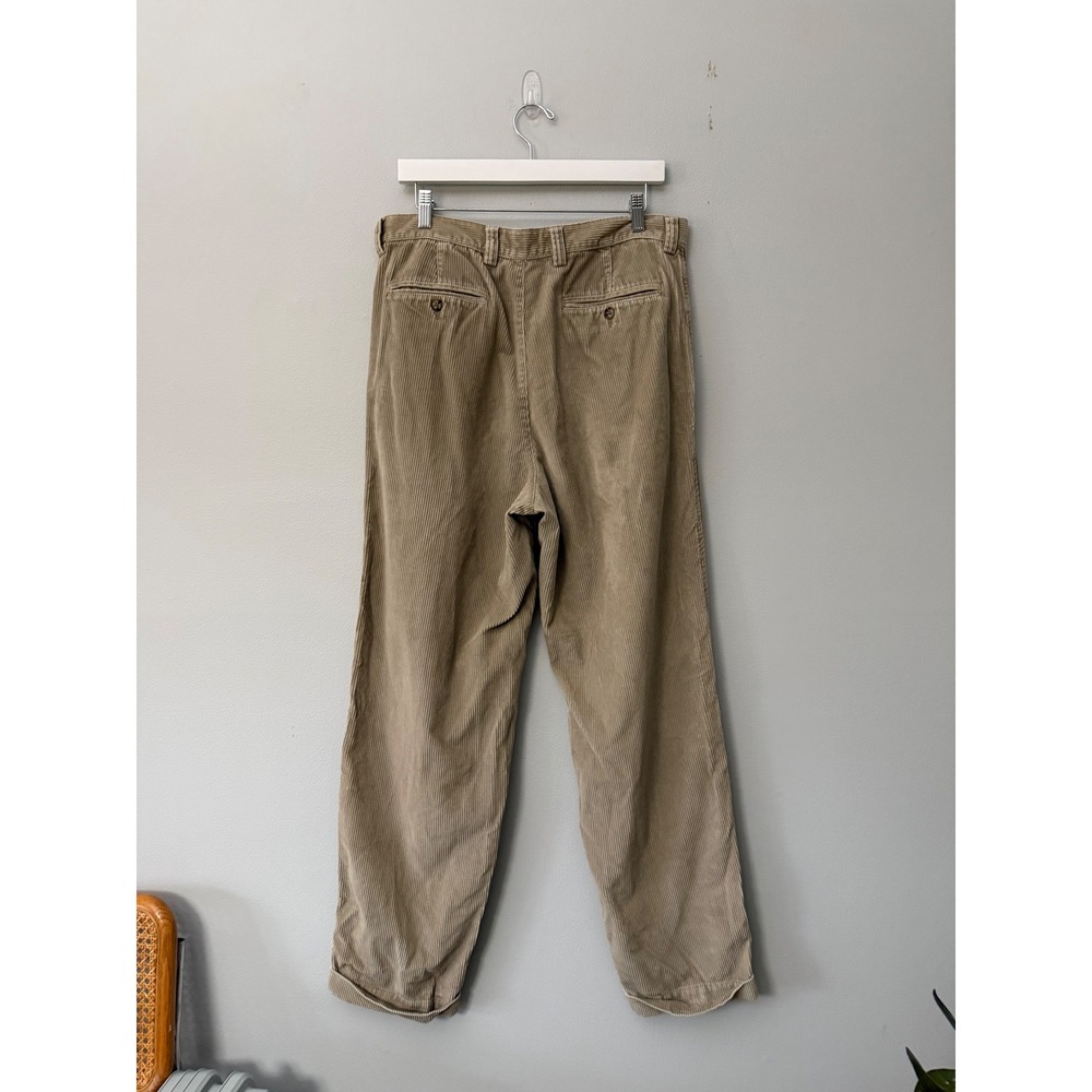 Vintage 90s Men's Gap Easy Fit Wide Wale Corduroy Pants Trousers Pleated 34x34 - Picture 2 of 7